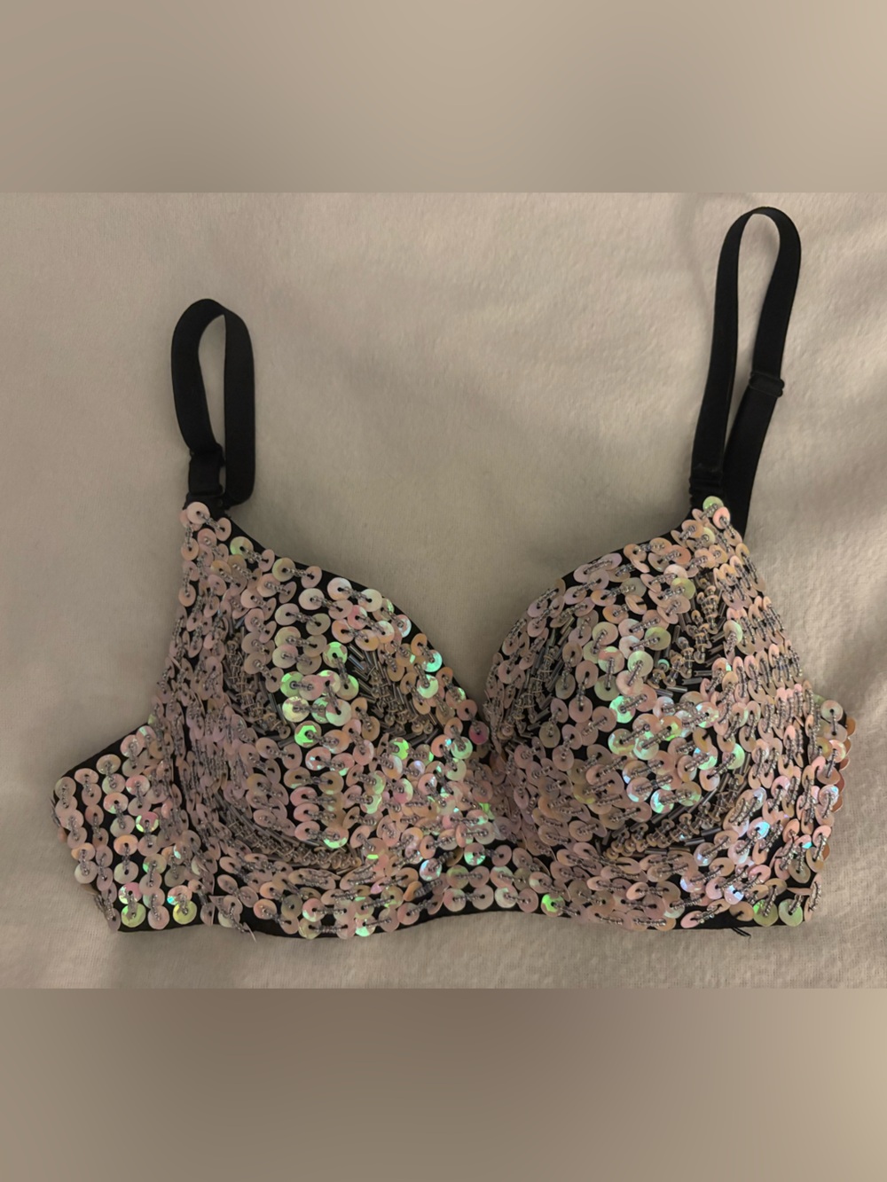 Sequinned bra